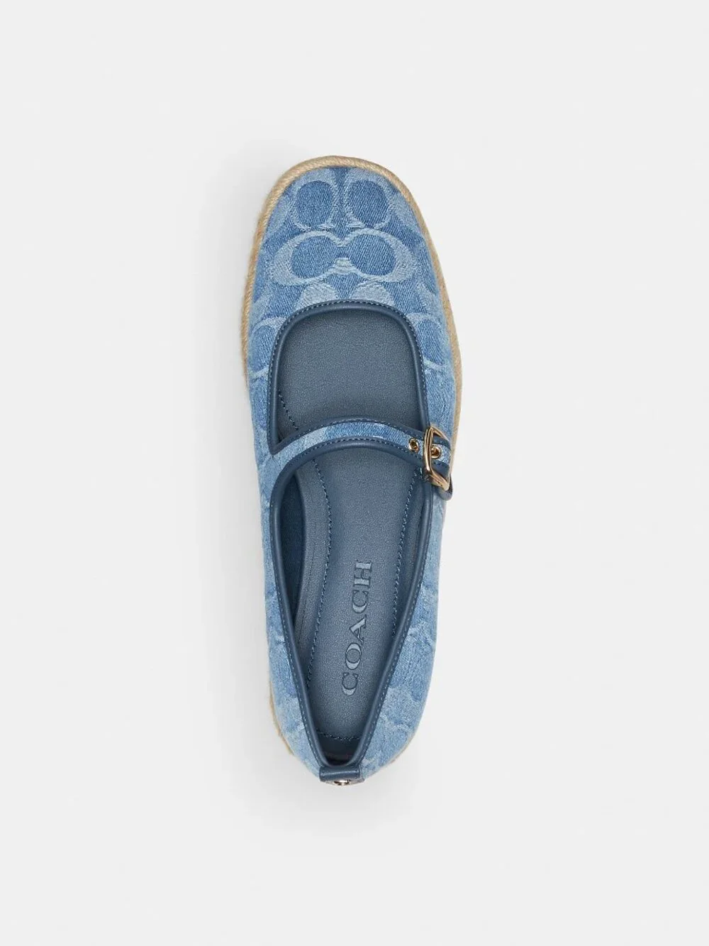 Coach Outlet Mary Jane Espadrille Sandal In Signature Denim - Picture 2 of 3